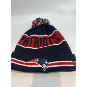 New Era New England Patriots Hat Cap Winter Beanie Pom Pom Blue  NFL